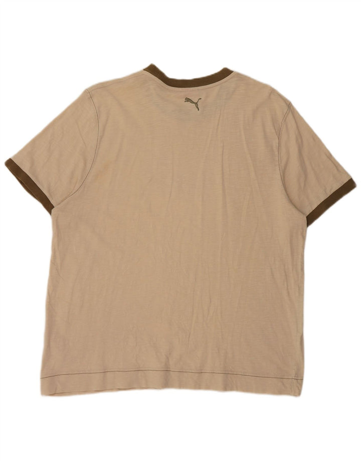 Puma Camiseta gráfica para hombre Top 2XL Algodón beige