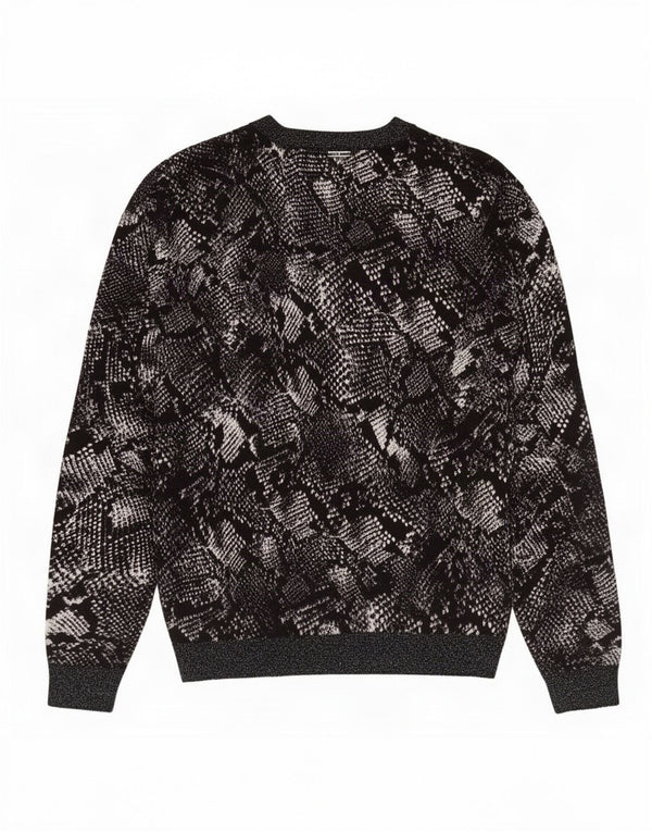Liu Jo Jersey con Cuello en V para Mujer UK 40 Small Black Animal Print