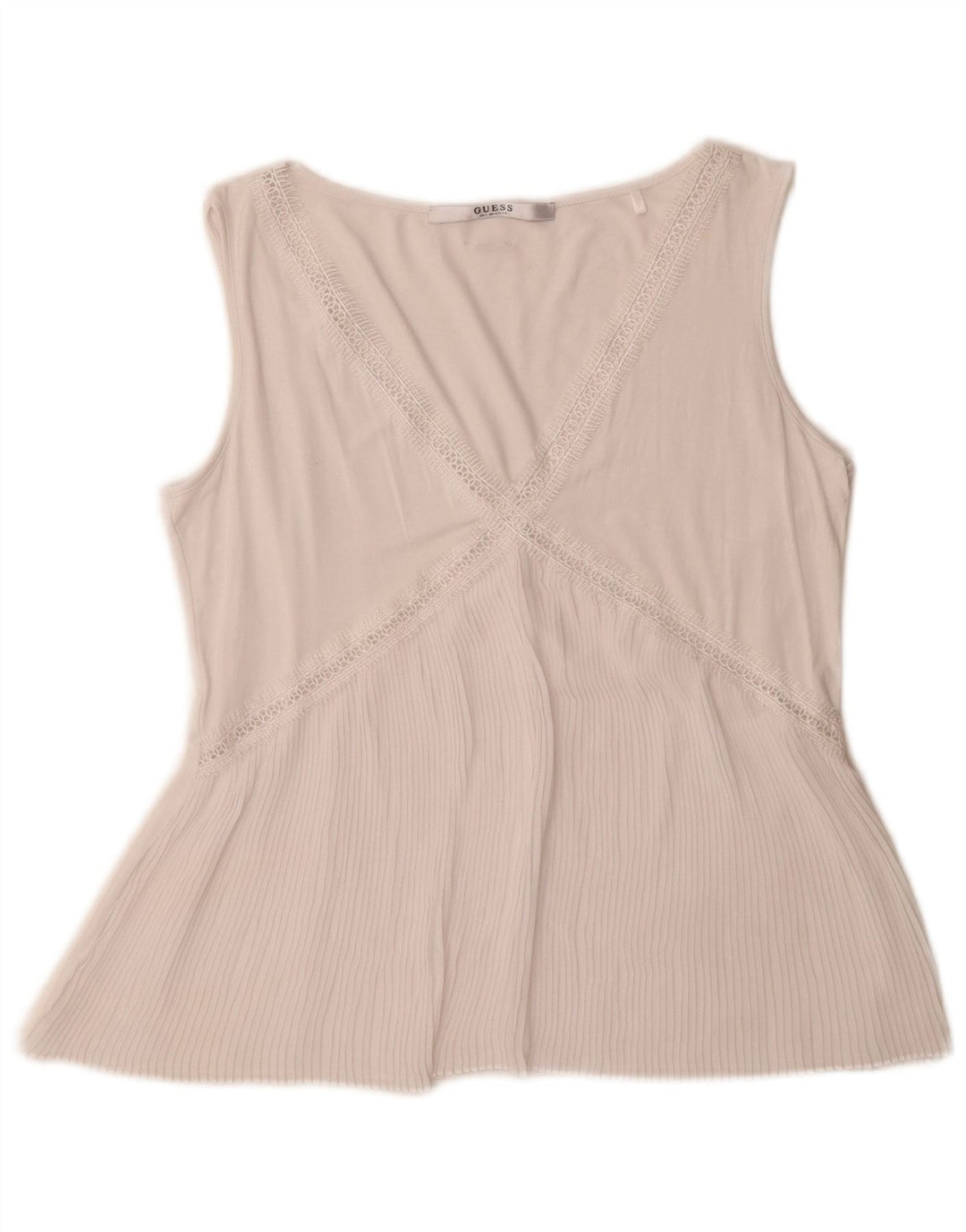 Guess Blusa sin mangas para mujer UK 42 Medium White