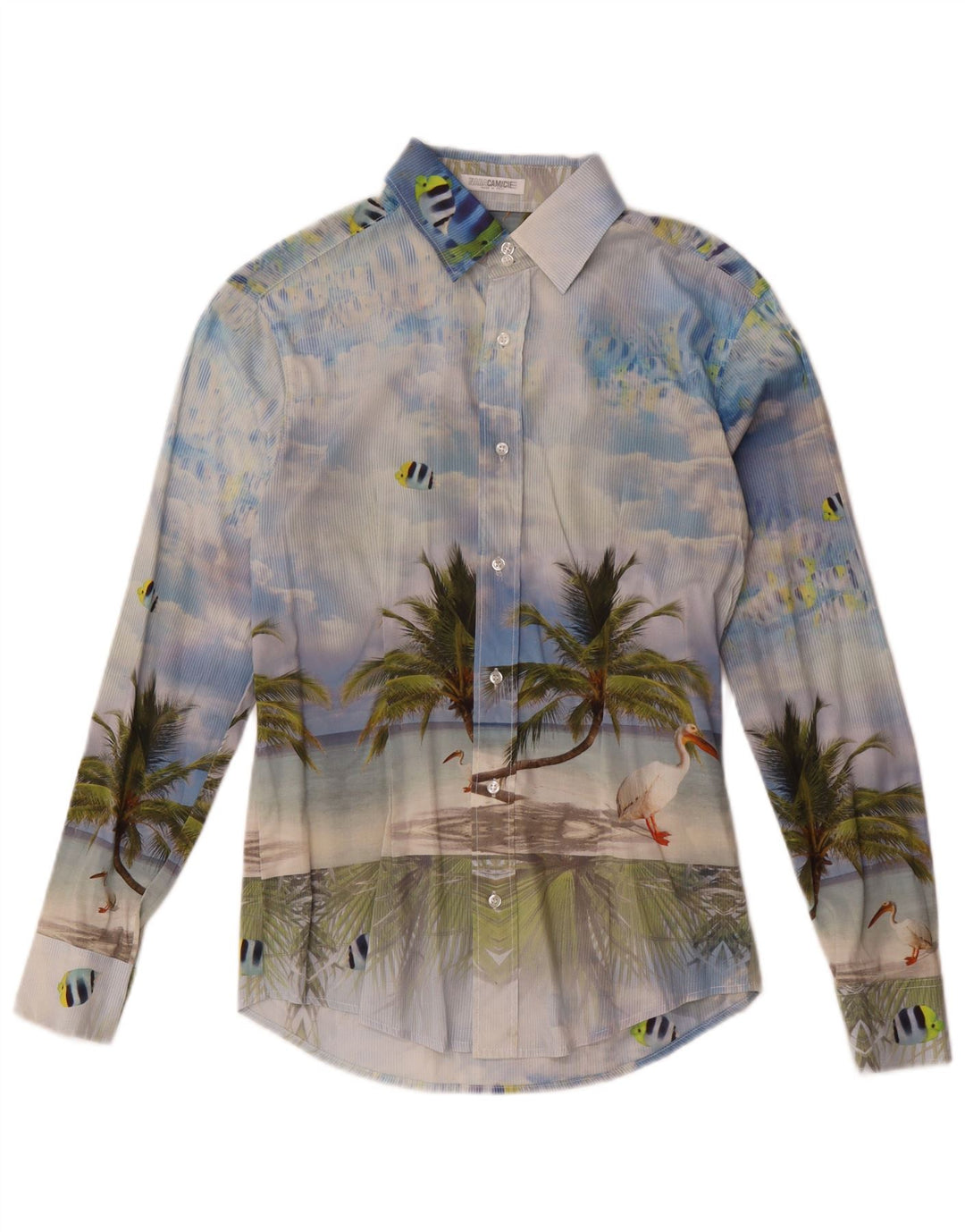 Naracamicee Camisa gráfica para hombre XS Azul hawaiano