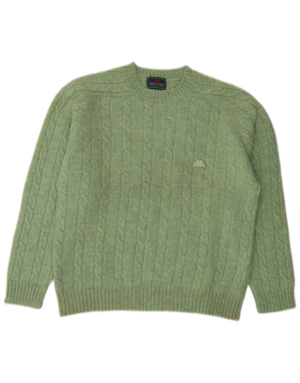 Kappa Hombre Jersey De Cuello Redondo Jersey De Lana Verde Pequeño