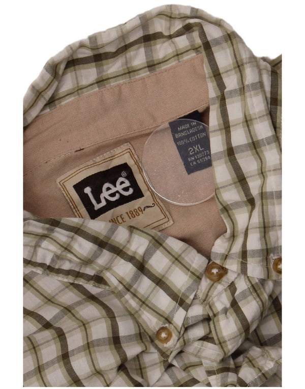 Camisa Lee para hombre 2XL Algodón a cuadros verdes
