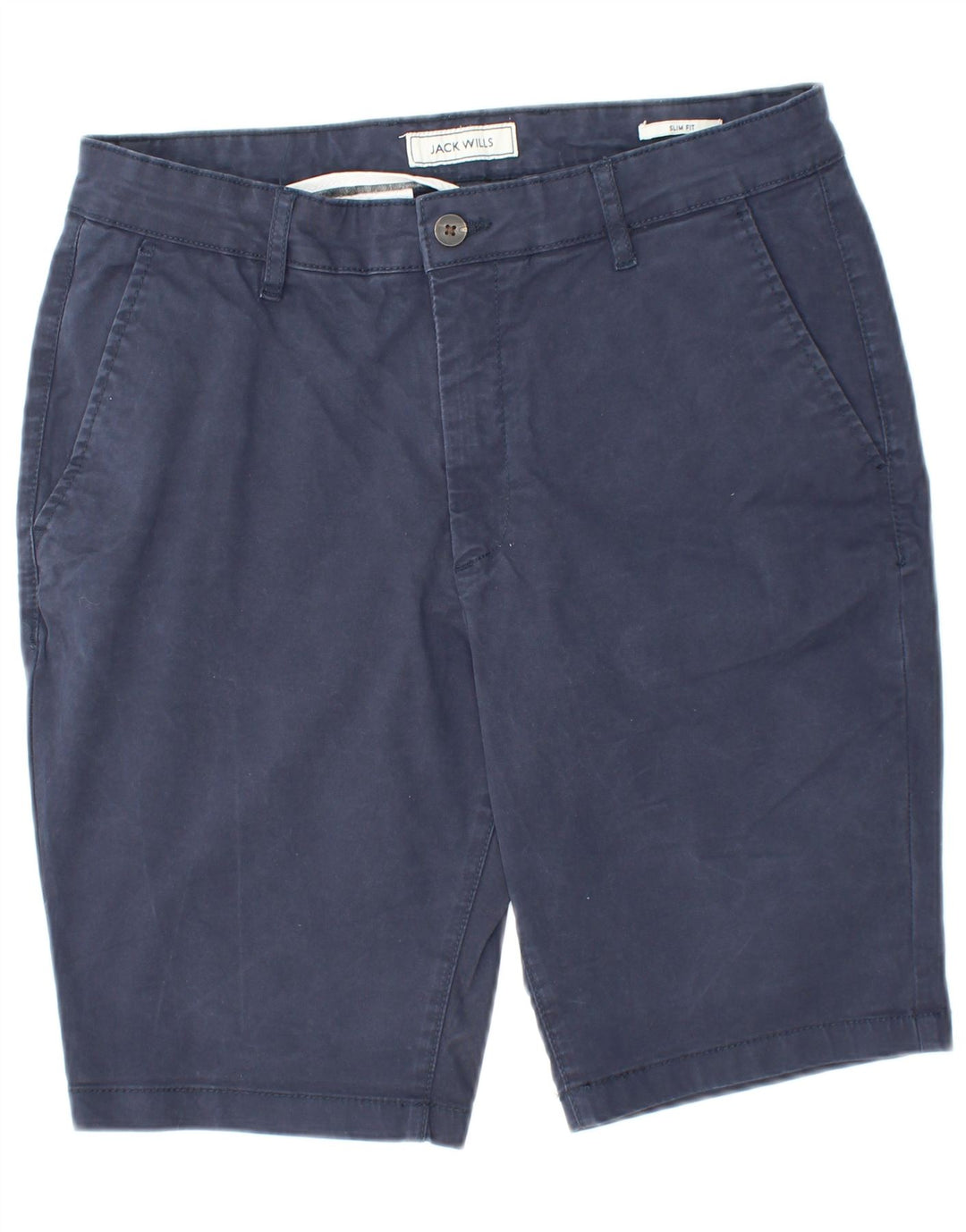 JACK WILLS Pantalones cortos chinos ajustados para hombre W32 Algodón azul marino medio