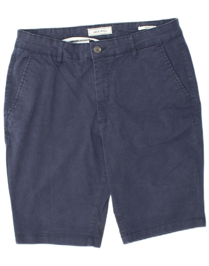 JACK WILLS Pantalones cortos chinos ajustados para hombre W32 Algodón azul marino medio