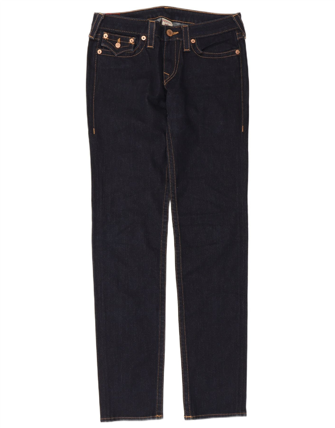 True Religion Vaqueros ajustados para mujer W30 L34 Algodón azul marino
