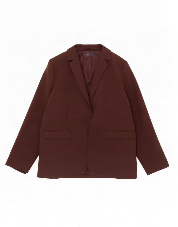 Marks & Spencer Chaqueta tipo blazer con 1 botón para mujer UK 40 XL Poliéster marrón