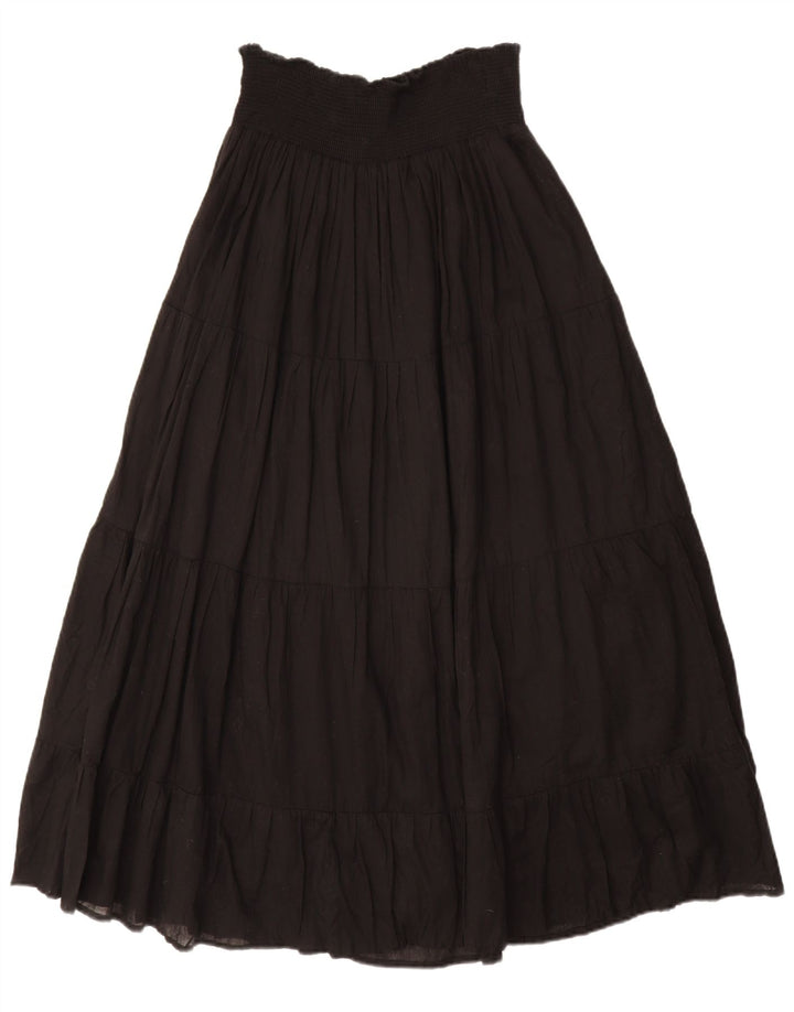 ZARA Mujer Falda Acampanada De Cintura Alta Grande W30 Negro