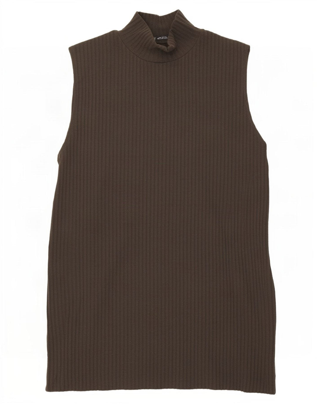 Zara Mujer Chaleco Tank Top UK 12 Marrón Medio Poliéster