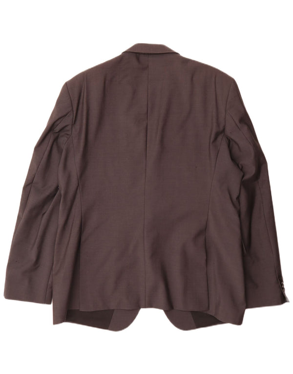 Hugo Boss Chaqueta tipo blazer de 2 botones para hombre EU 58 4XL Clásico de lana virgen gris