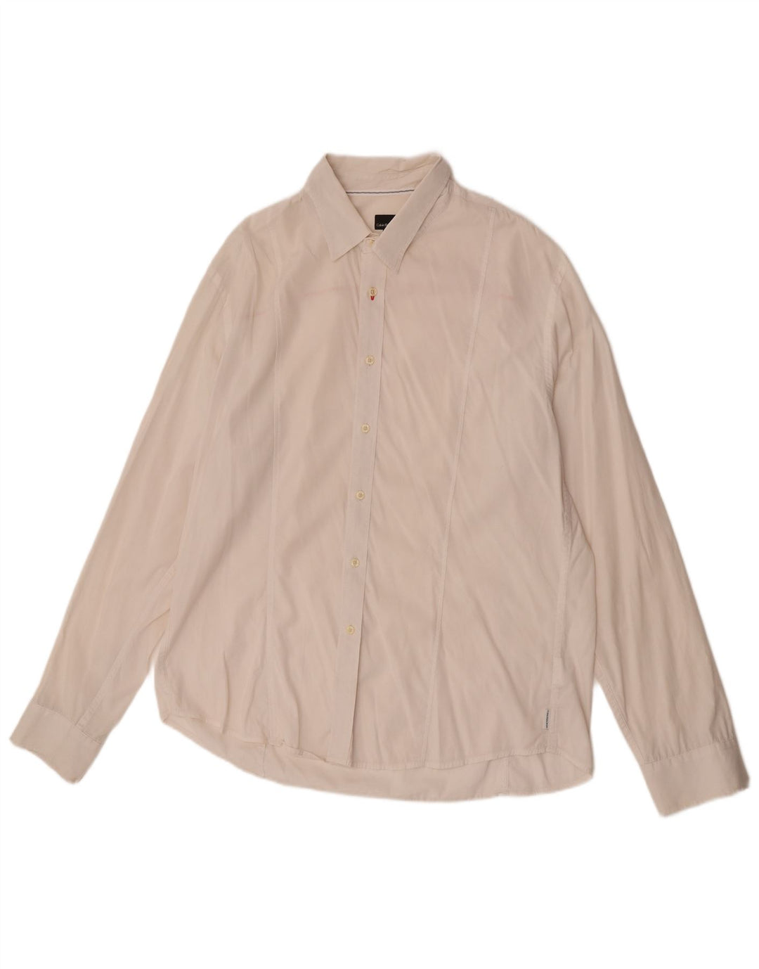 Calvin Klein Jeans Camisa para hombre 2XL Algodón blanco roto