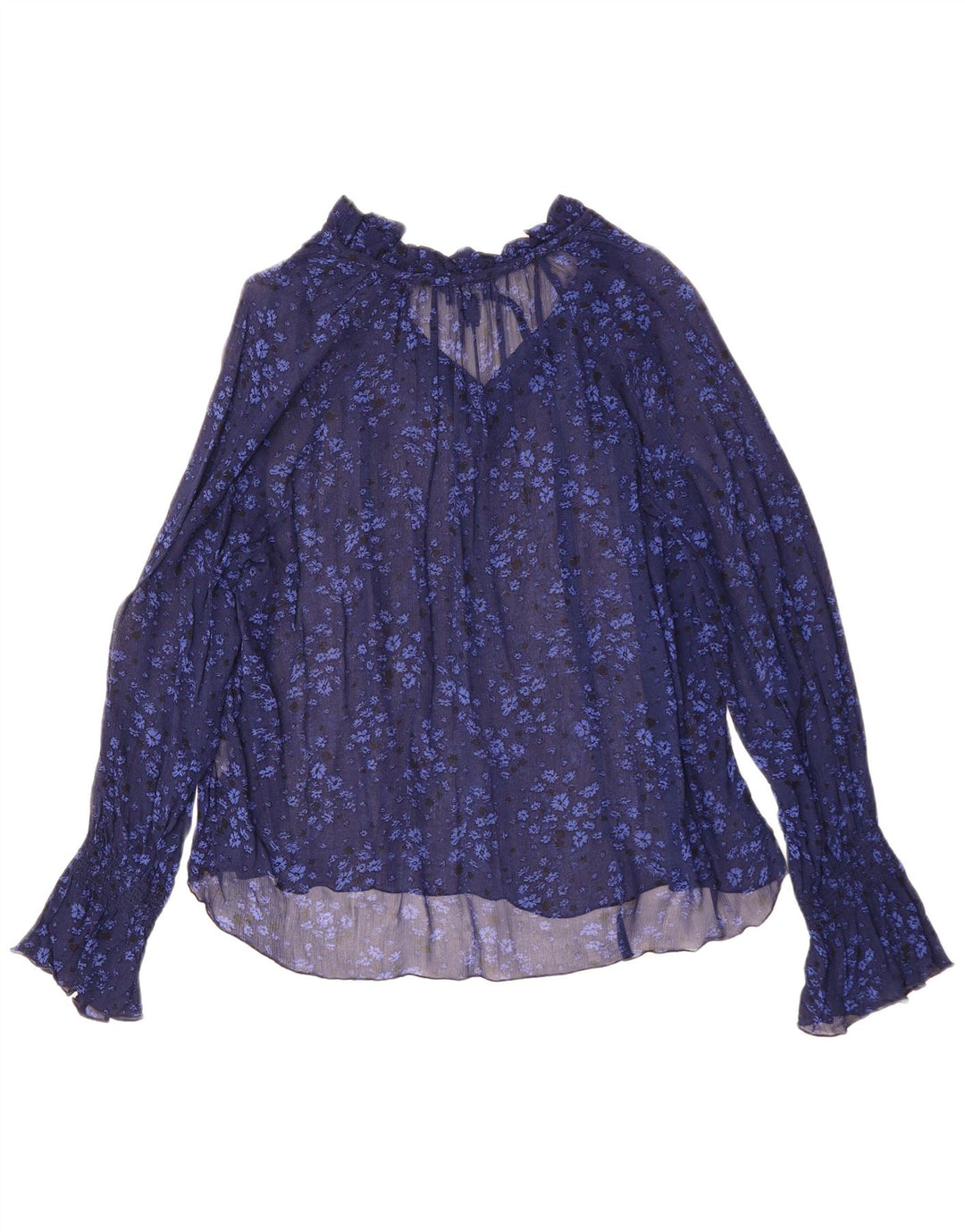 GANT Blusa extragrande de manga larga para mujer UK 40 Medio Azul marino Floral