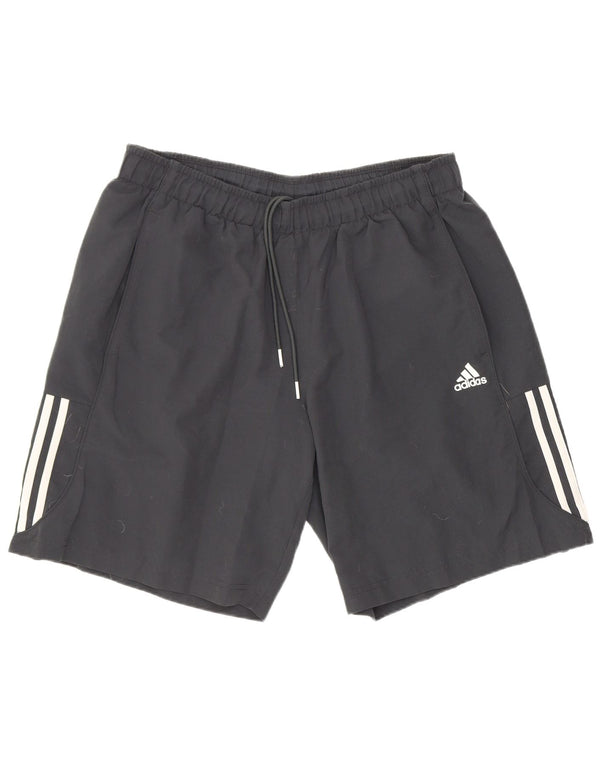 Adidas - Pantalones cortos deportivos para hombre, talla grande, poliéster, color negro