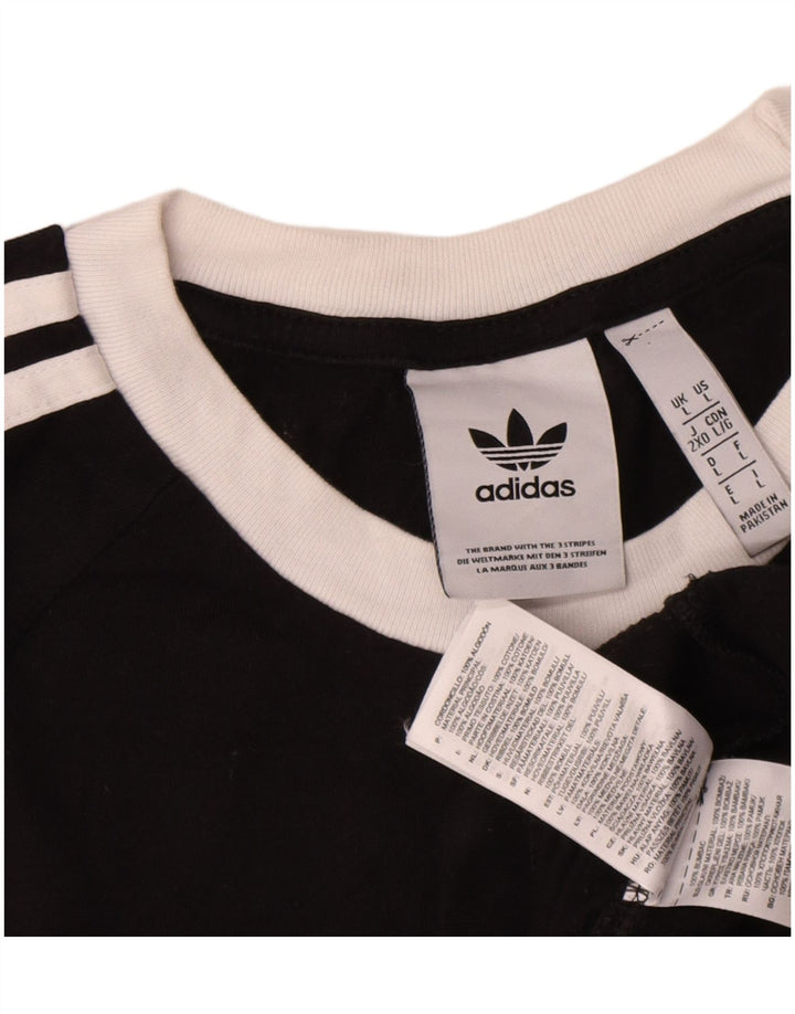 Adidas - Camiseta para hombre, talla grande, algodón negro
