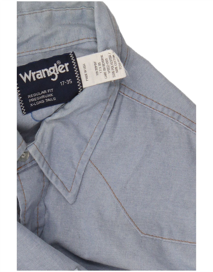 Wrangler Camisa Western Regular Fit para hombre Talla 17 XL Poliéster azul