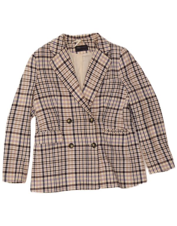 Marks & Spencer Chaqueta Blazer para Mujer UK 10 Small Multicolor Check