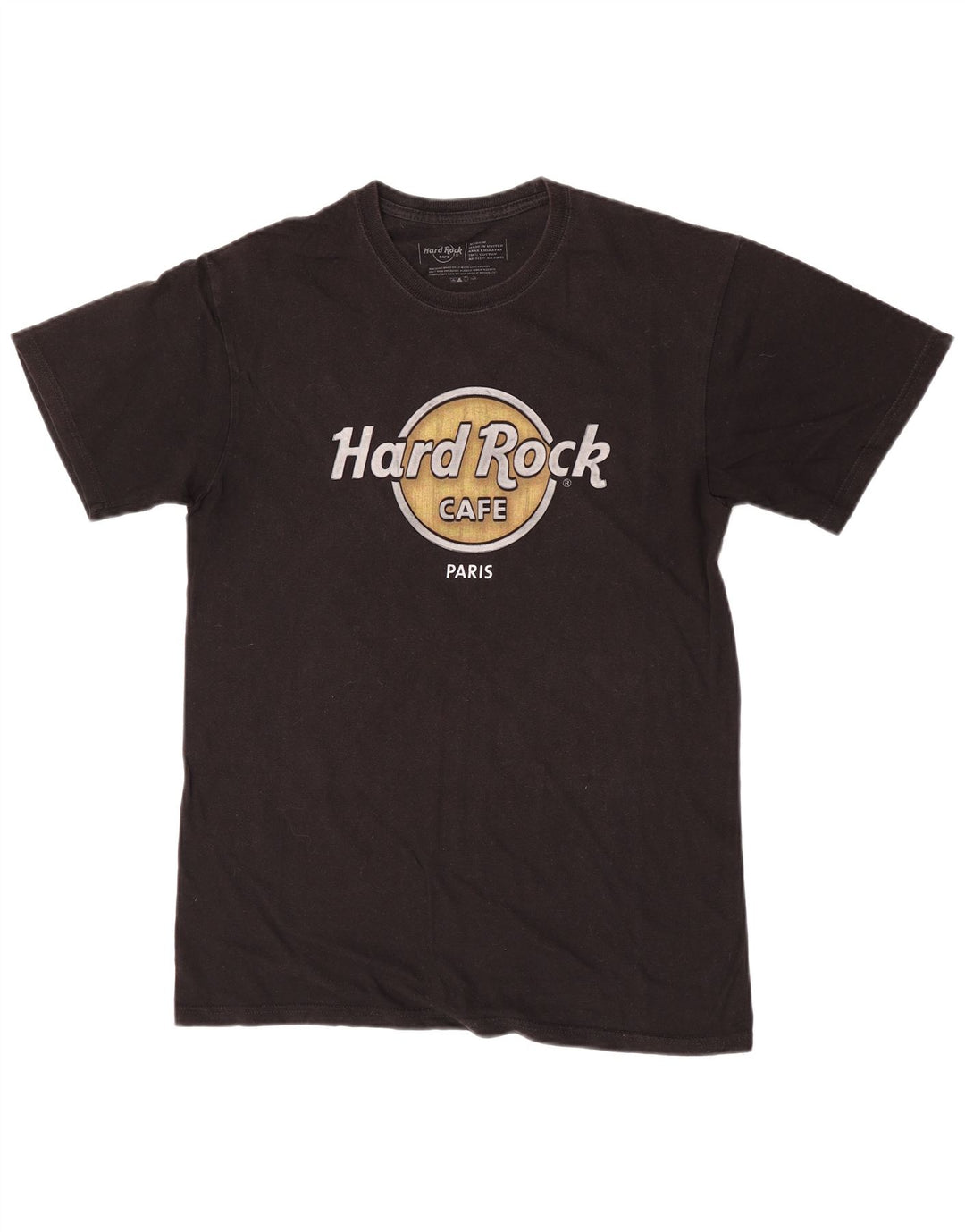 Hard Rock Cafe Mens Paris Graphic Camiseta Top Medio Algodón Negro