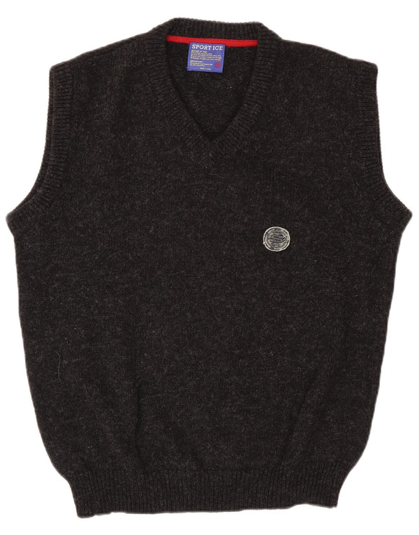 Sport Ice Camiseta sin mangas Iceberg para hombre de lana virgen moteada en gris medio