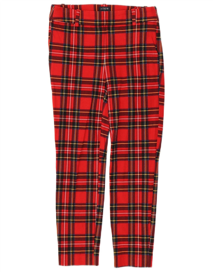 J. CREW Pantalones casuales ajustados Winnie para mujer US 00 2XS W26 L24 Red Check