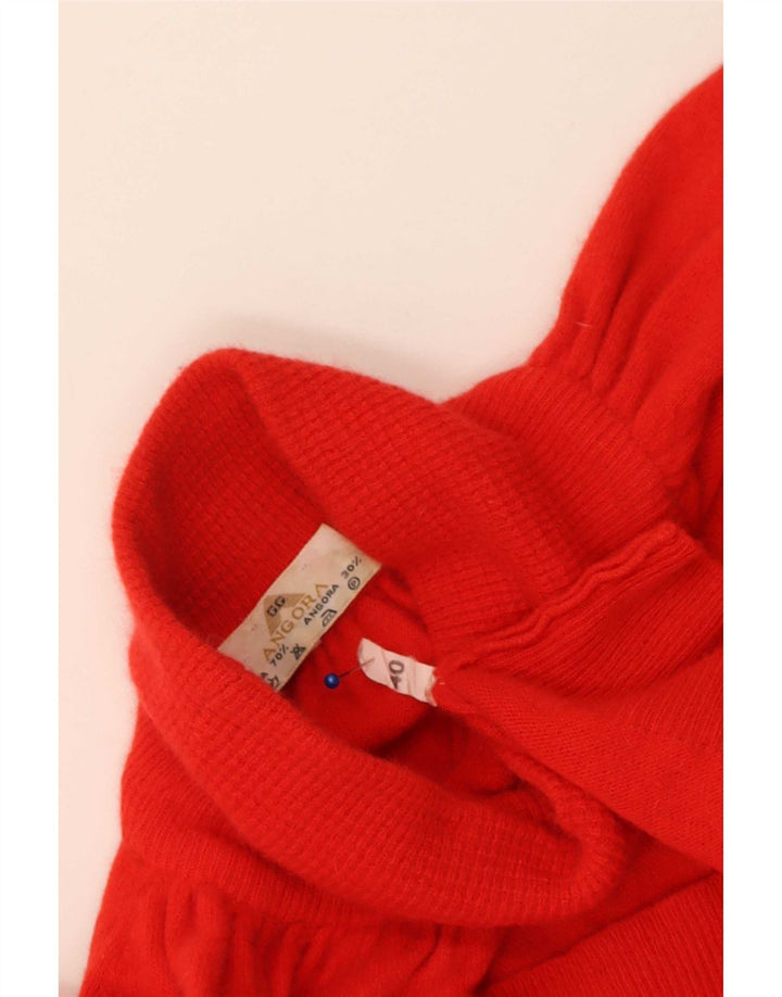 Vintage mujer oversize roll cuello jersey suéter IT 40 pequeña lana roja