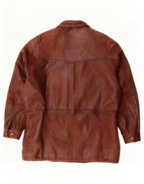 Morena Chaqueta De Cuero Hombre IT 52 XL Marrón