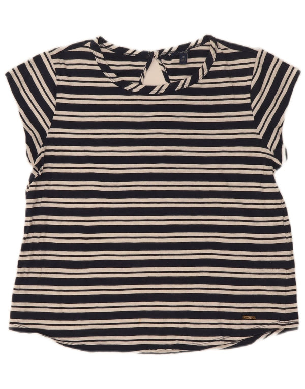 Nautica Camiseta para Mujer Top UK 40 Medium Azul Marino Rayas Algodón