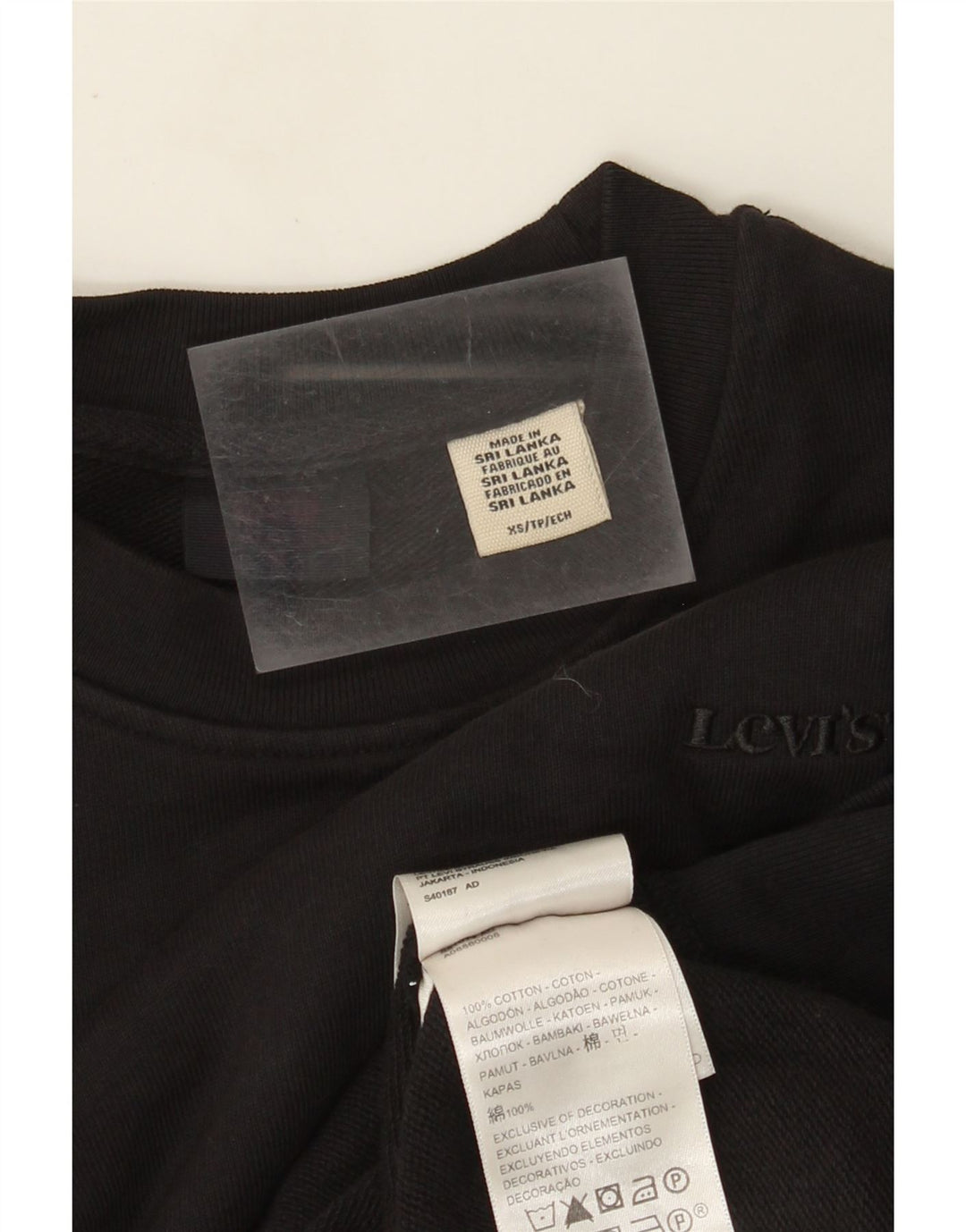 Levi's Sudadera extragrande para mujer UK 6 XS Algodón negro