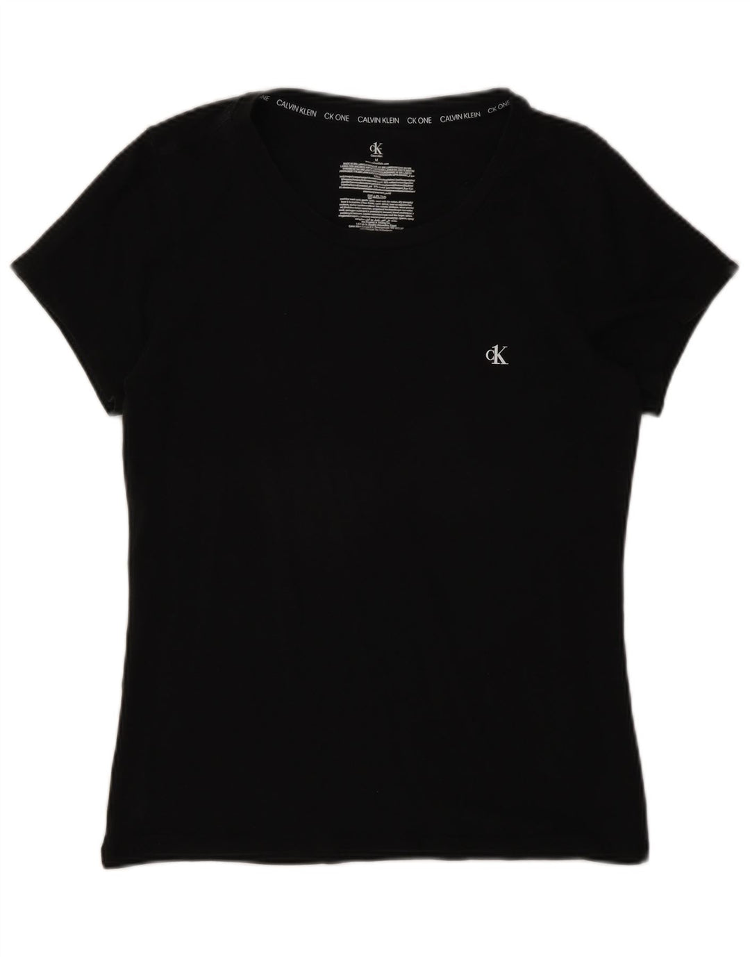 Calvin Klein Camiseta para mujer Top UK 12 Medium Negro Algodón
