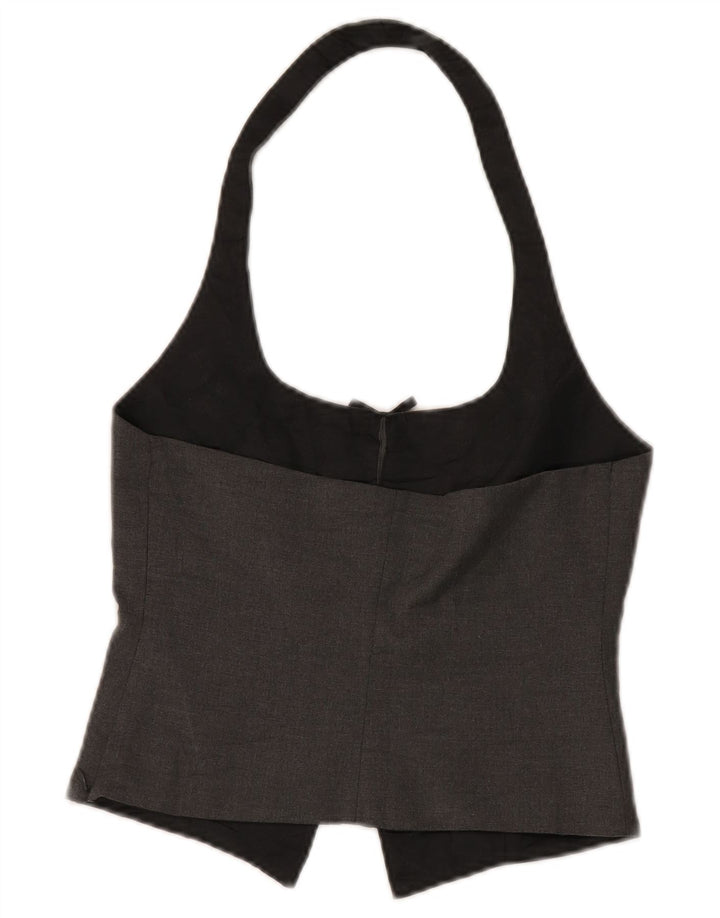 Zara Mujer Crop Halter Top UK 8 Small Gris