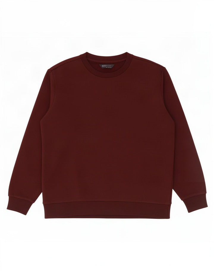 Marks & Spencer Hombre Sudadera Jumper Medium Borgoña Algodón