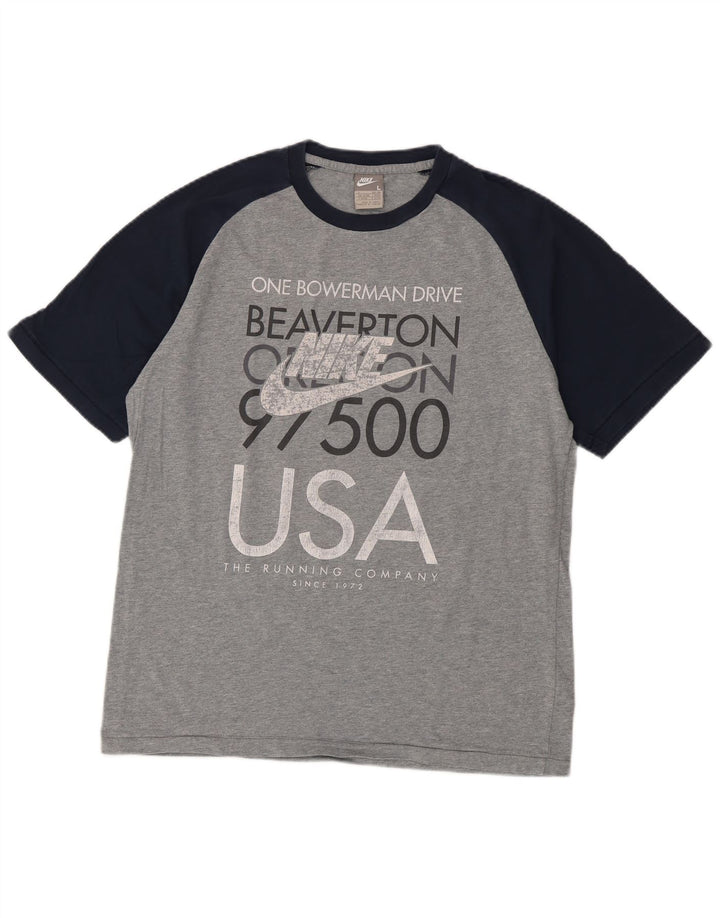 Camiseta NIKE USA Graphic para hombre, talla grande, color gris, algodón