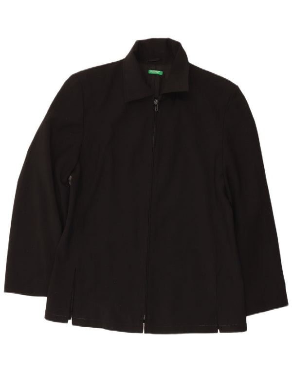 BENETTON Chaqueta Blazer para Mujer UK 42 Mediana Negra