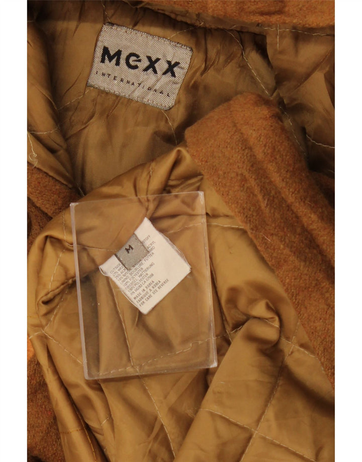 MEXX Trenca holgada con capucha para hombre UK 36 Lana marrón medio