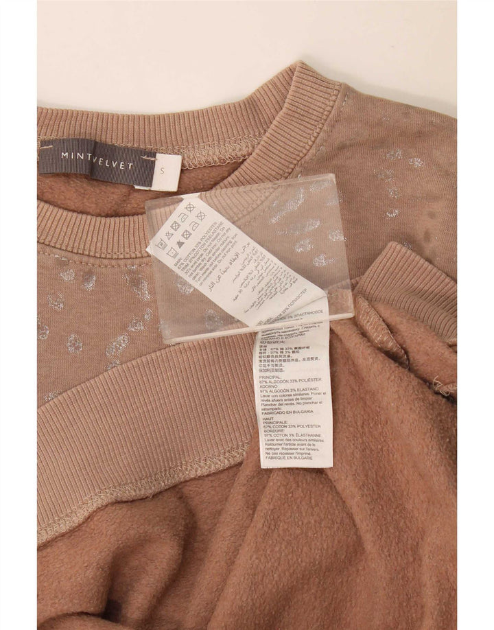 MINT VELVET Sudadera con estampado abstracto para mujer, talla 10, color beige