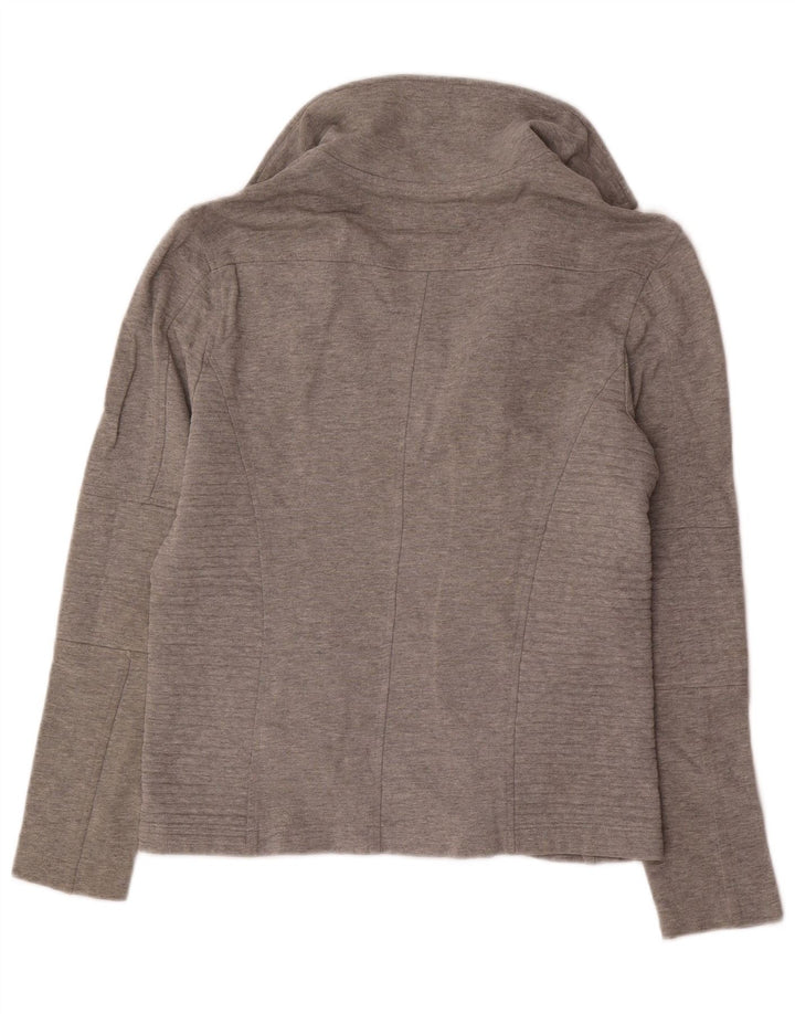 Zara Hombre Chándal Top Chaqueta De Algodón Moteado Gris Medio