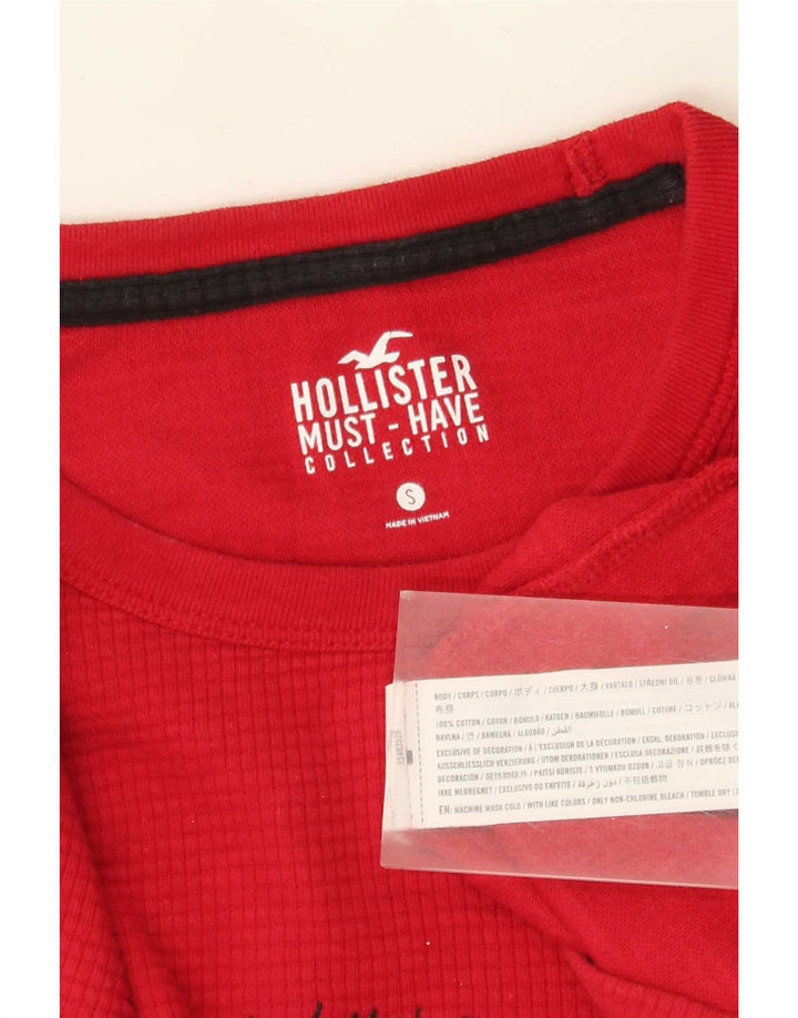 Hollister Hombre Regular Graphic Top Manga Larga Pequeño Algodón Rojo