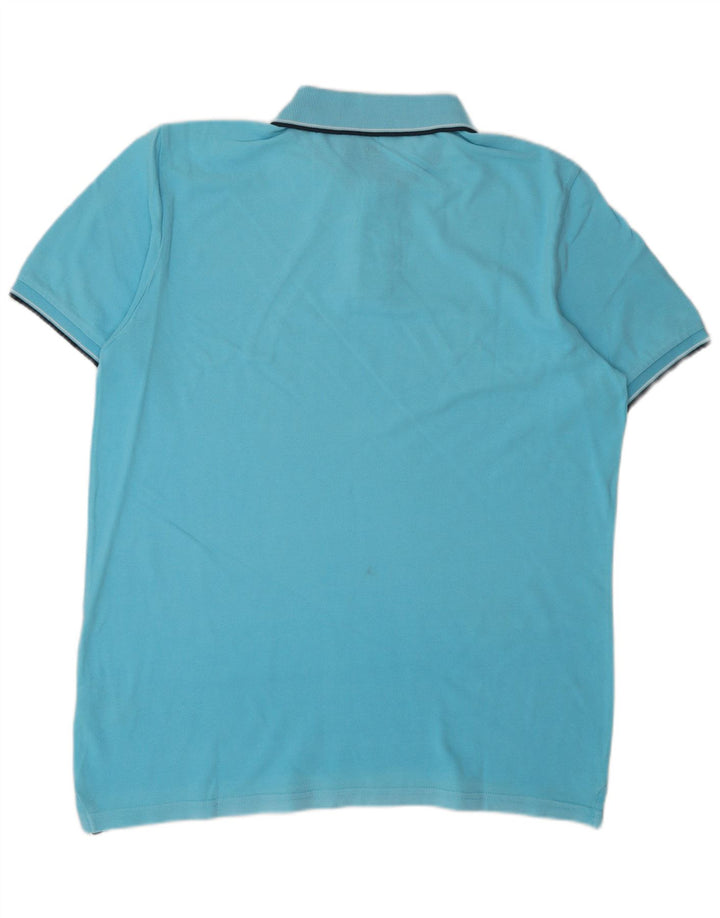 Polo Lee De Corte Regular Para Hombre De Algodón Azul Grande