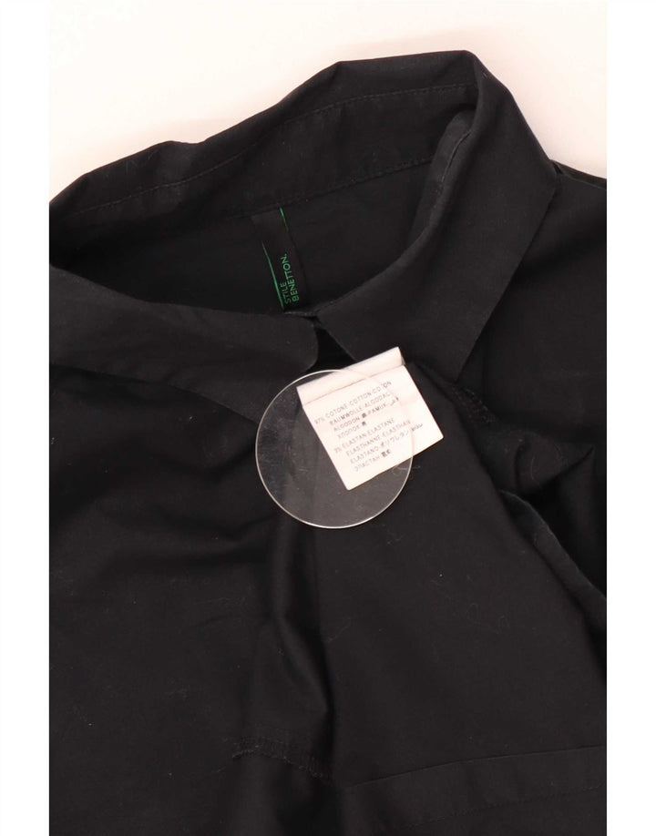 Camisa Benetton Mujer ES 42 Mediano Negro Algodón