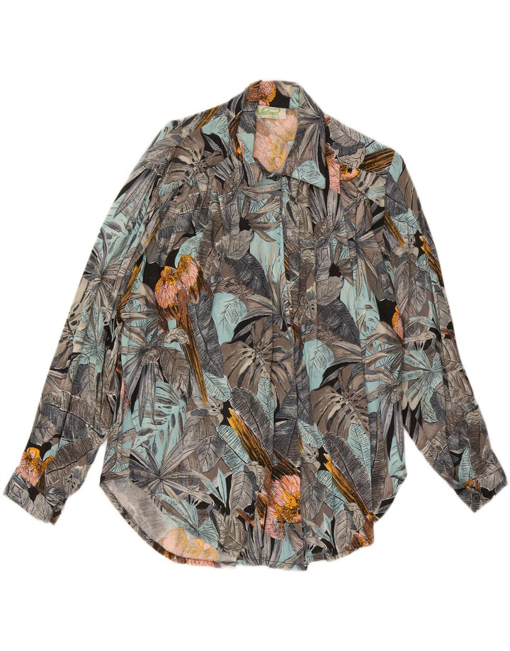 VELENO Blusa camisera para mujer ES 39 2XL Viscosa floral multicolor