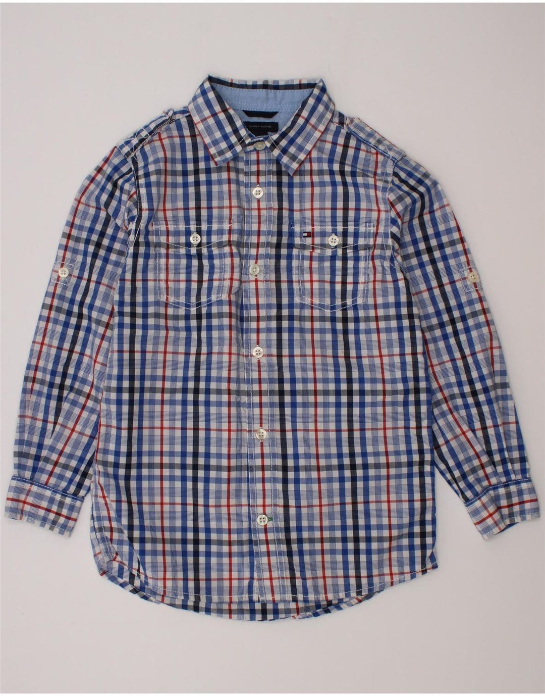 Tommy Hilfiger Camisa para niño 5-6 años Azul Cuadros Algodón