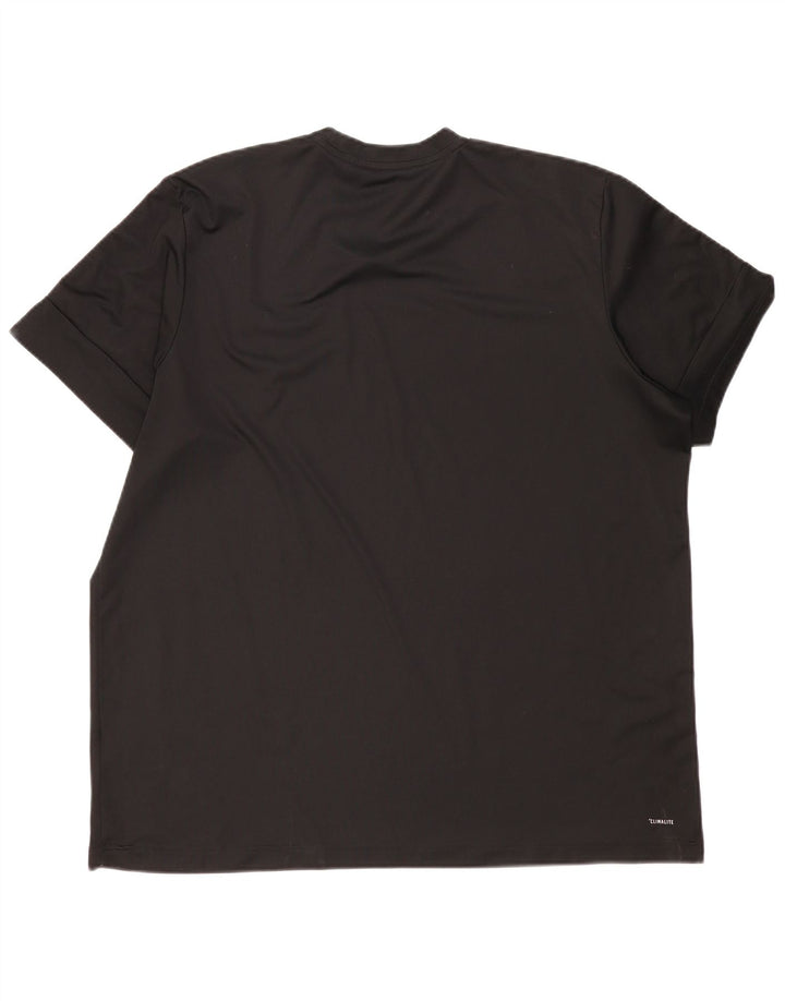 Adidas Mens Climalite Graphic Camiseta Top 2XL Negro Poliéster