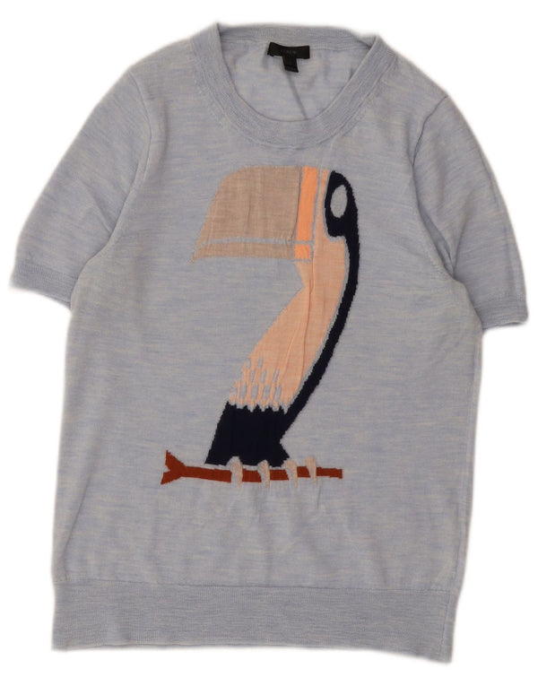 J. Crew Suéter tipo jersey con cuello barco para mujer UK 44 Grande Azul Novedad