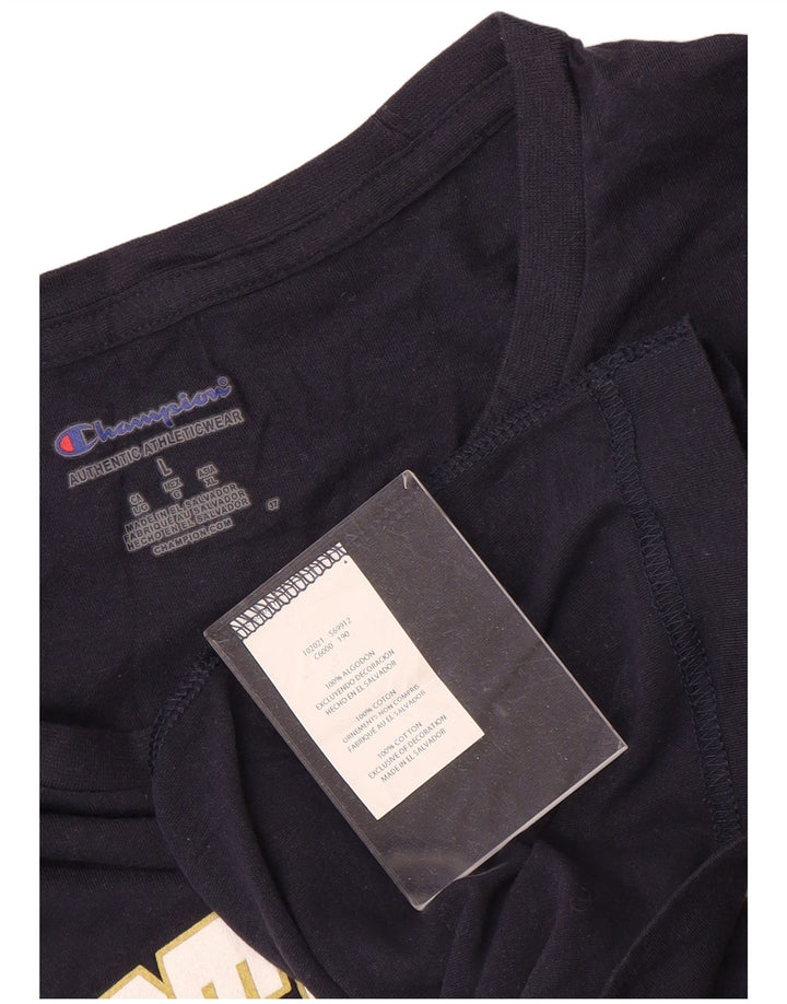 Champion Notre Dame Graphic Camiseta para Mujer UK 40 Grande Azul Marino Algodón