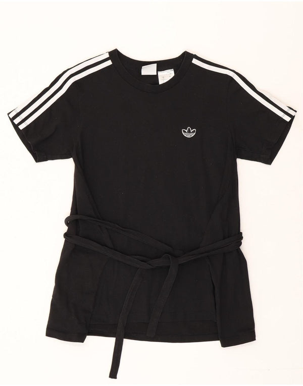 Adidas Womens T-Shirt Top UK 8 Small Black Cotton
