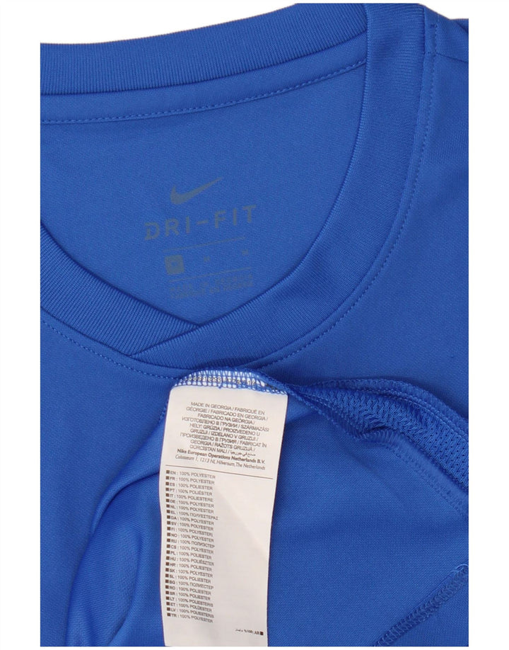 Camiseta Nike Dri Fit Graphic para hombre, parte superior de poliéster azul medio