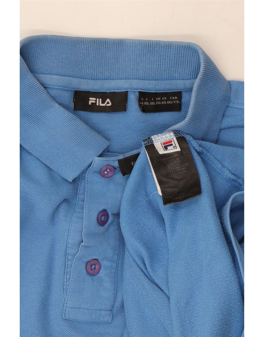 FILA Polo Hombre 2XL Algodón Azul