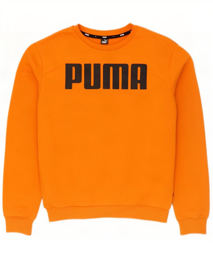 Puma Hombre Sudadera Gráfica Jumper Algodón Naranja Mediano