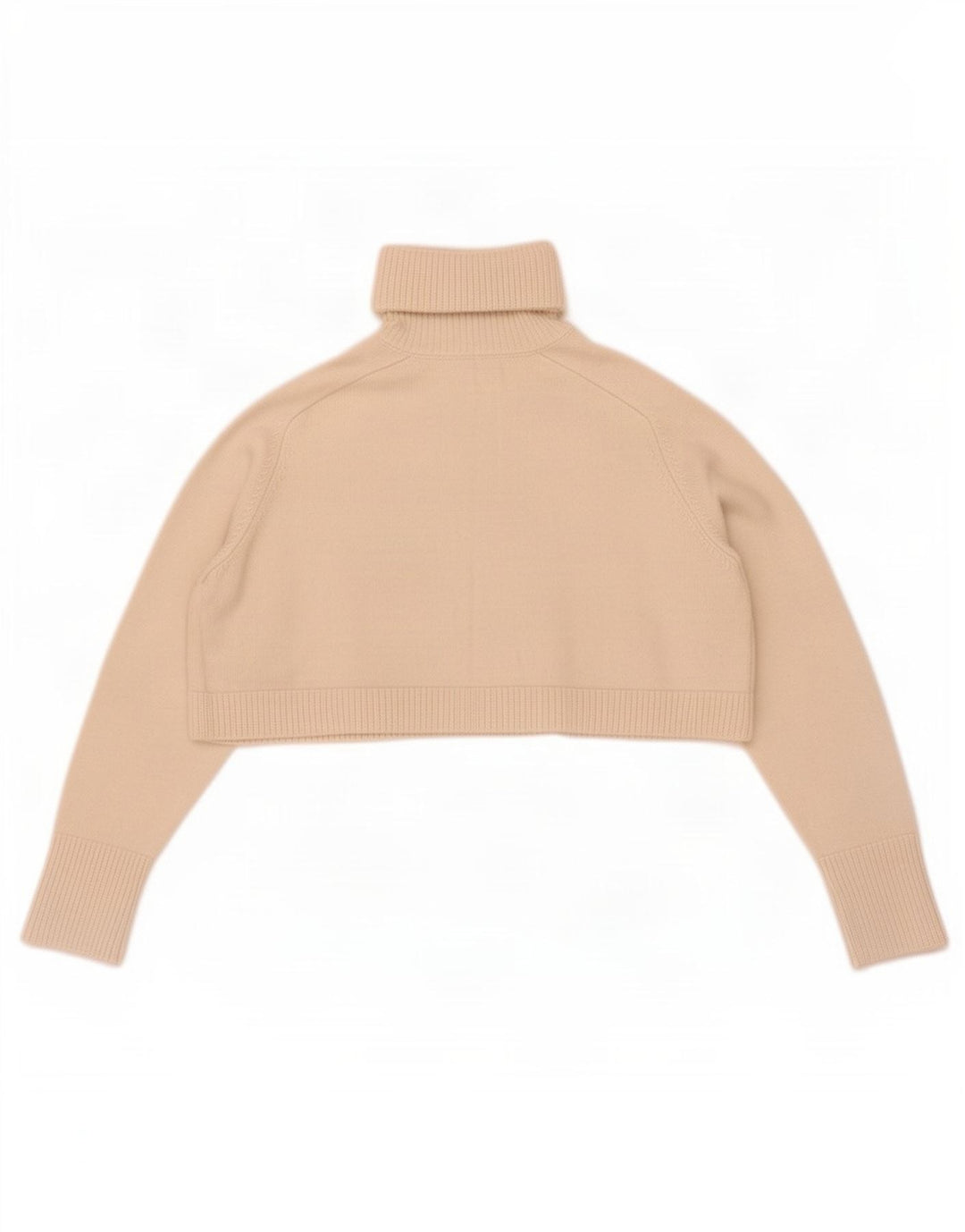 Zara Mujer Crop Oversize Roll Neck Jumper Sweater UK 10 Small Off White