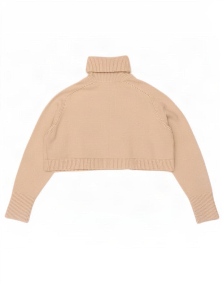 Zara Mujer Crop Oversize Roll Neck Jumper Sweater UK 10 Small Off White