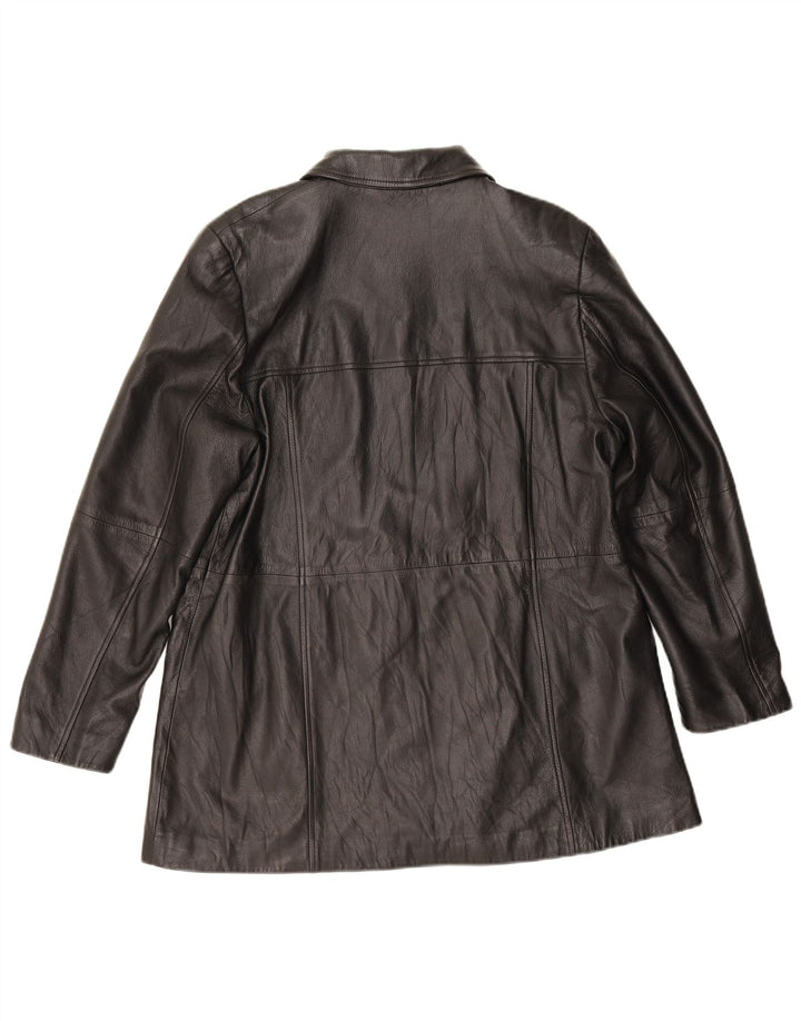 Marks & Spencer Chaqueta de cuero para mujer UK 46 Grande Cuero negro