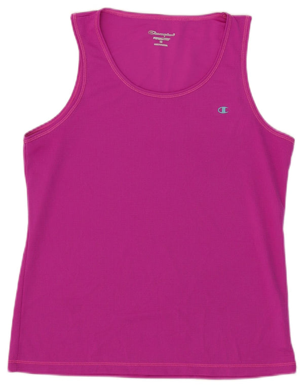 Champion Camiseta sin mangas para mujer UK 12 Poliéster rosa medio